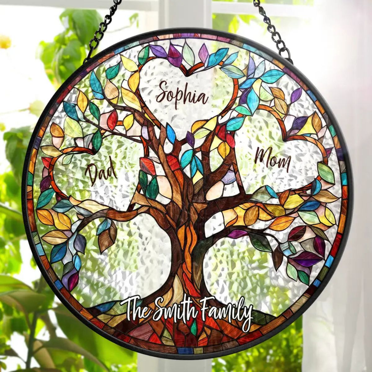 Family Unbreakable Bond Tree Of Life - Personalized Stained Glass Window Hanging Suncatcher