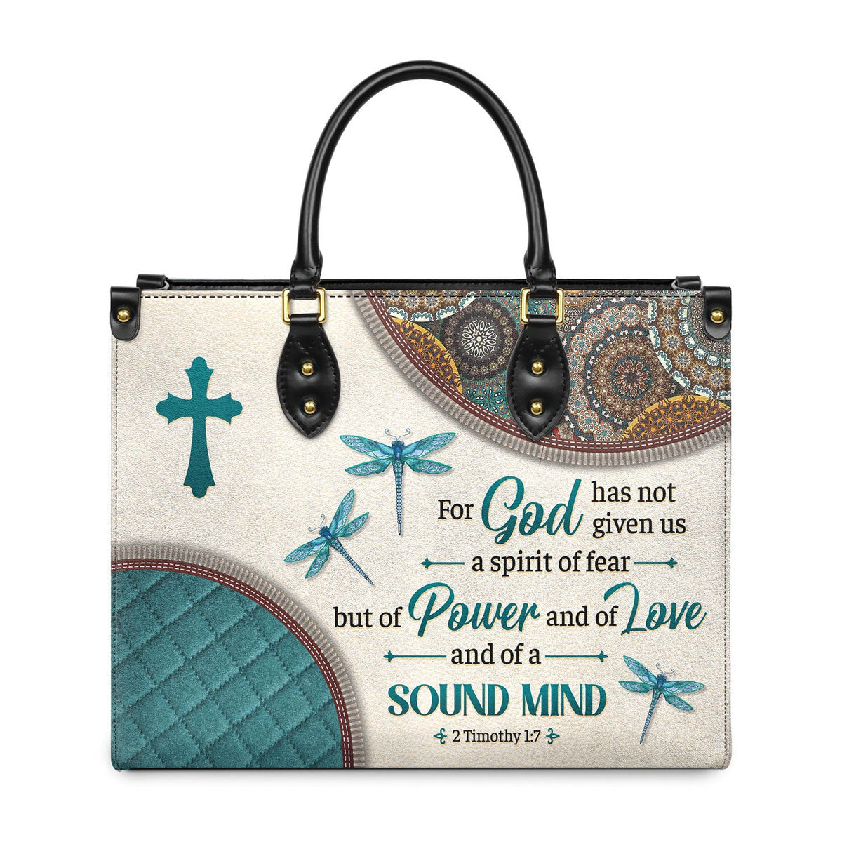 Personalized For God has not given us a spirit of fear-Bible Verse Leather Bag