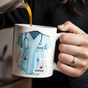 Celebrate Your Favorite Nurse, Nurse Uniform And Medical Tools, Personalized Coffee Mug, Gift For Nurses