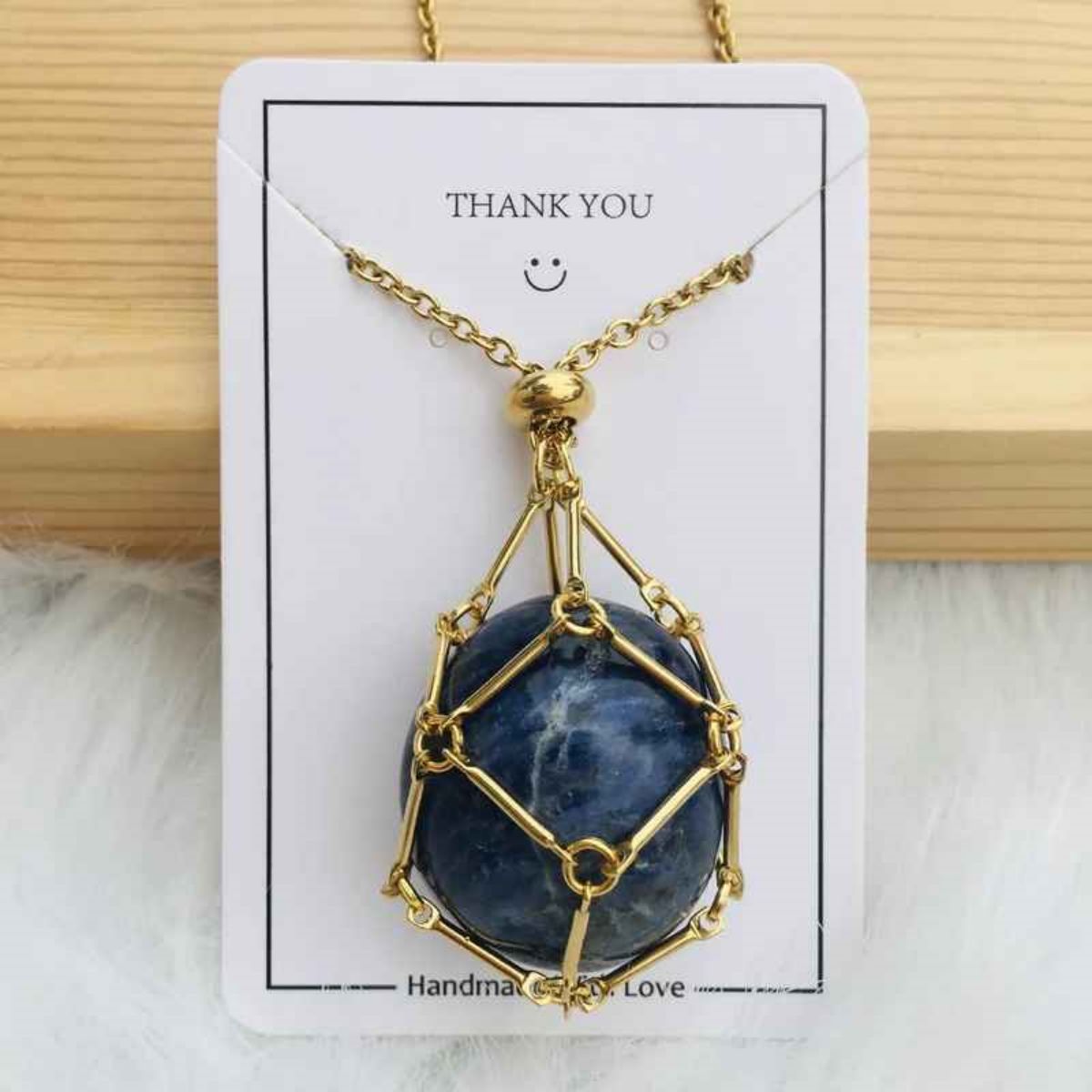 Crystal Gemstone Holder Necklace