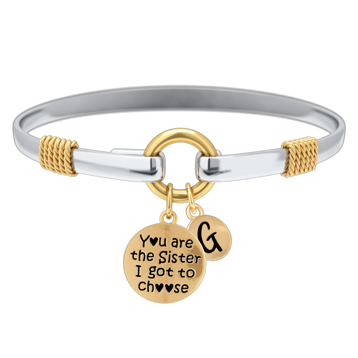 Sister I Got To Choose - Two-Tone Custom Charm Bracelet
