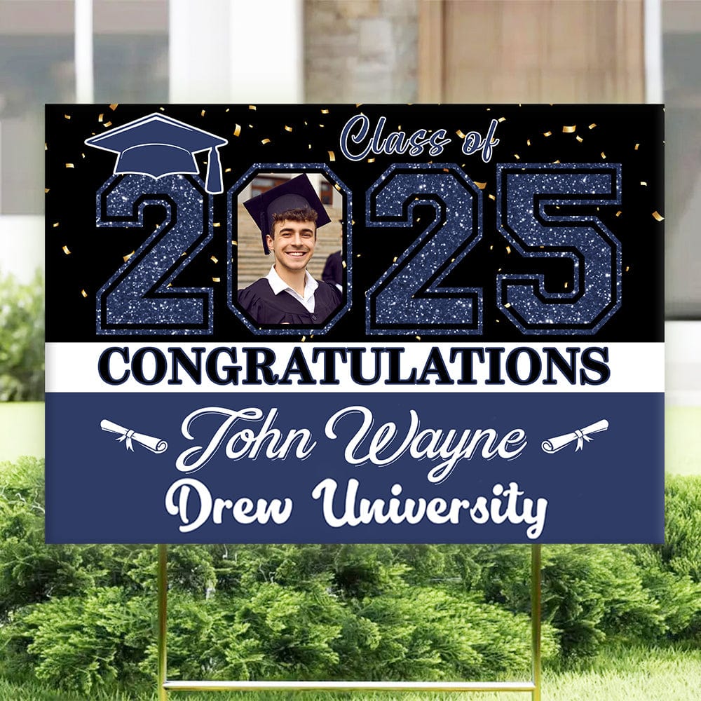 Personalized Custom Photo Congratulations Class Of 2025 Graduation Yard Sign