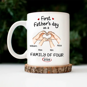 New Family Gift – Personalized Mug "First Time Ever As A Family Of Three"