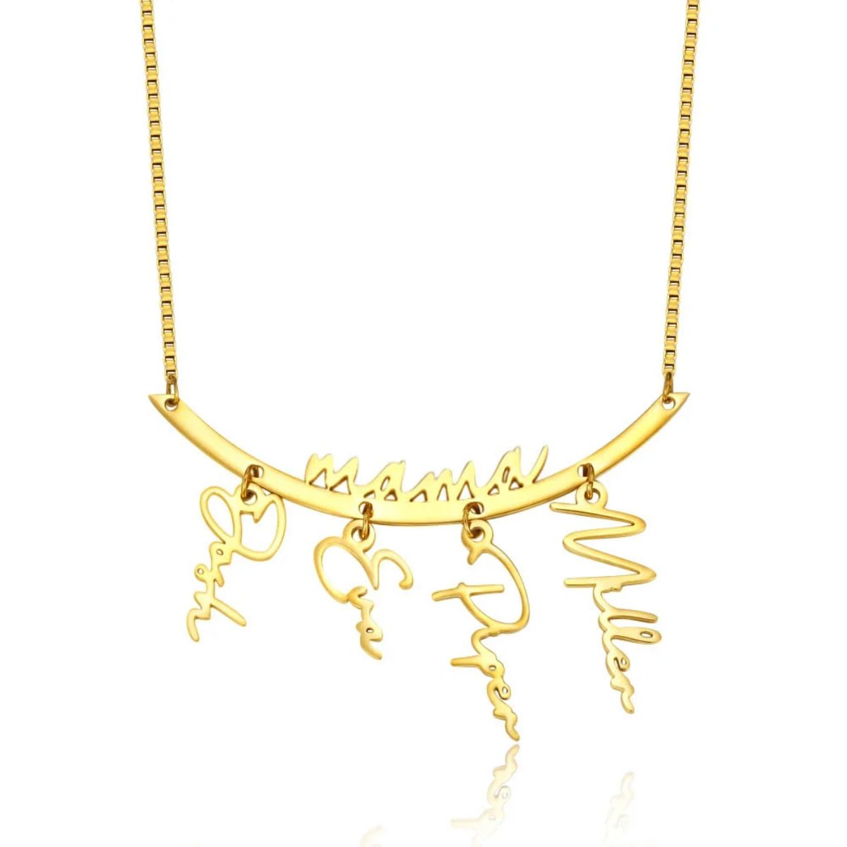 Personalized Names Hanging Grandma Mom Family Necklace with 1-7 Names