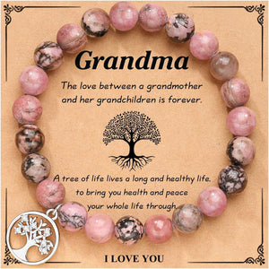 Hand Woven Bracelet With Gift Card, Healing Crystal Bracelet Mother's Day Gift