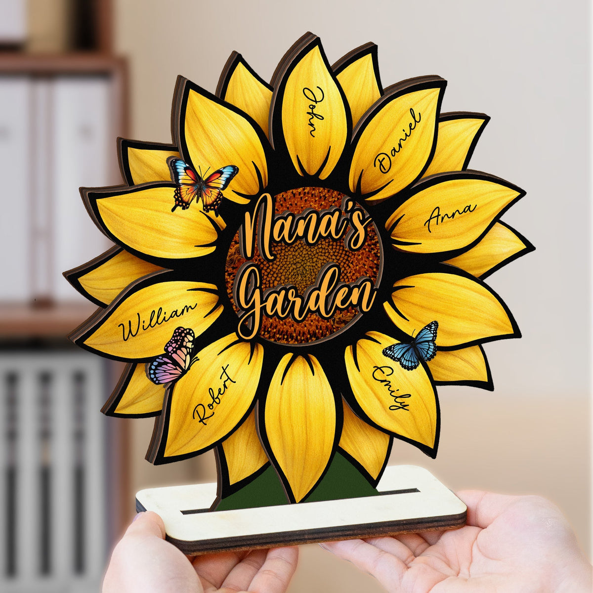 Mother's Day Gifts, Grandma's Sunshine, Grandma's Garden Sunflowers For Nana, Mimi, Gigi - Personalized Wooden Plaque