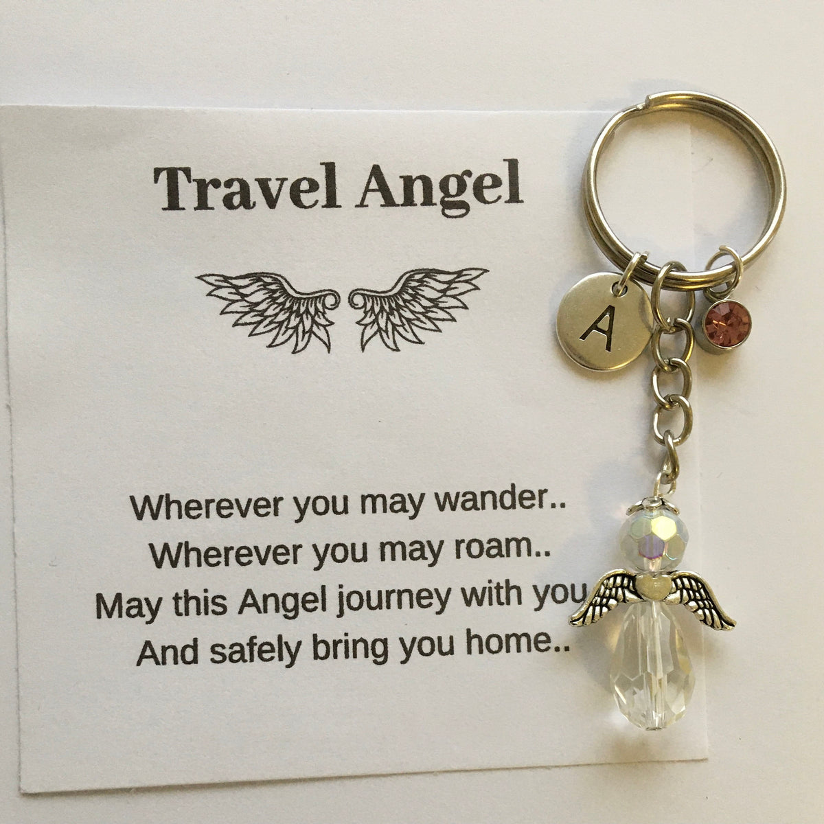 Protection Angel Personalized Guardian Angel Keychain, Best Friend Gift Idea
