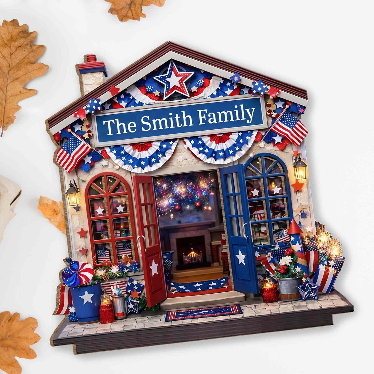 Our Family House, Personalized Wood Plaque, Gift For Patriots and Families