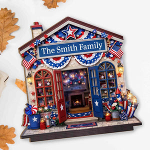 Our Family House, Personalized Wood Plaque, Gift For Patriots and Families