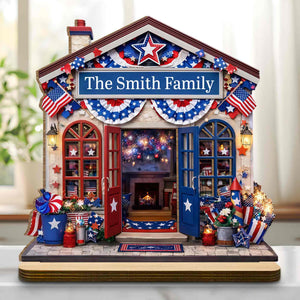 Our Family House, Personalized Wood Plaque, Gift For Patriots and Families