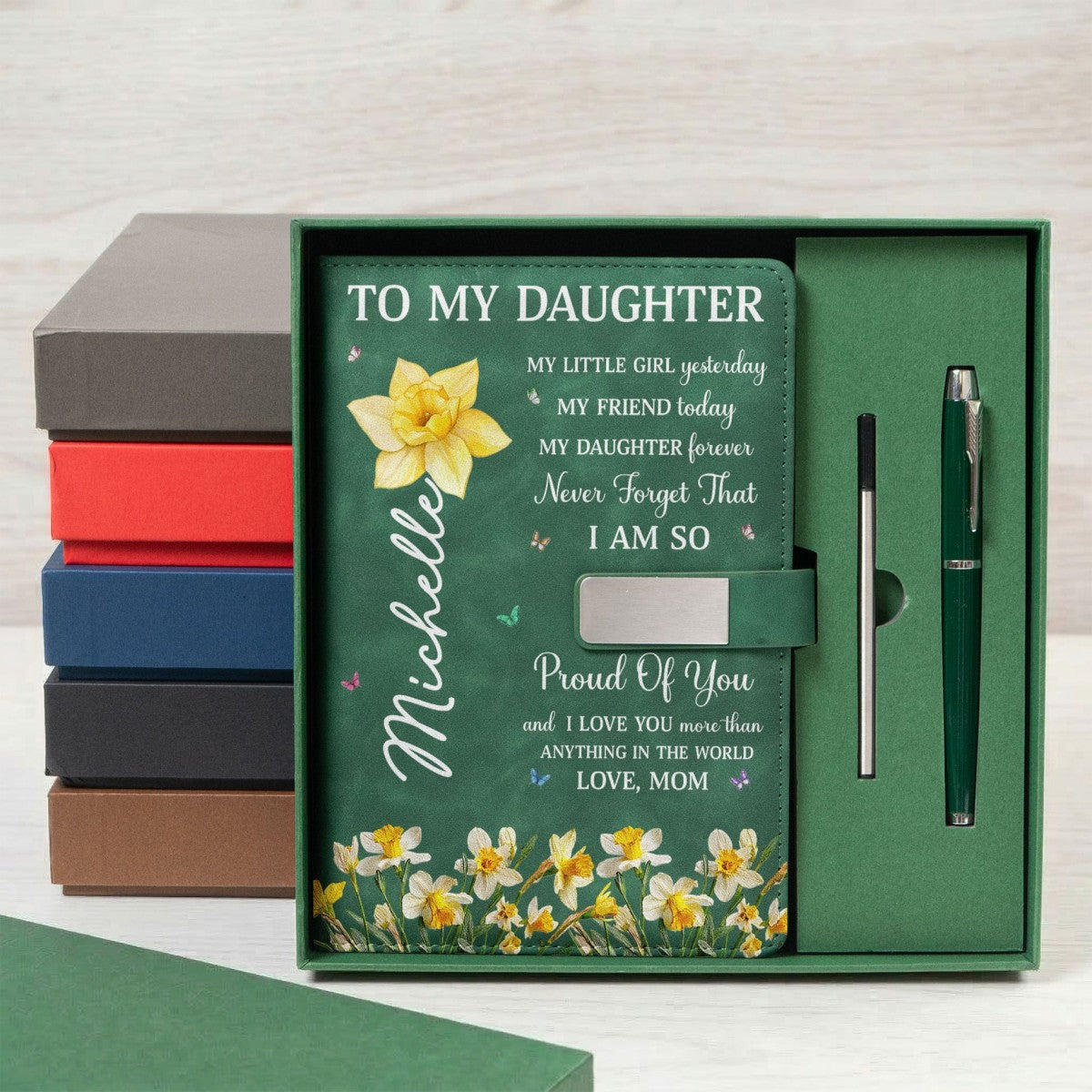 I Am So Proud Of You - Personalized Notebook Set Gift For Daughter