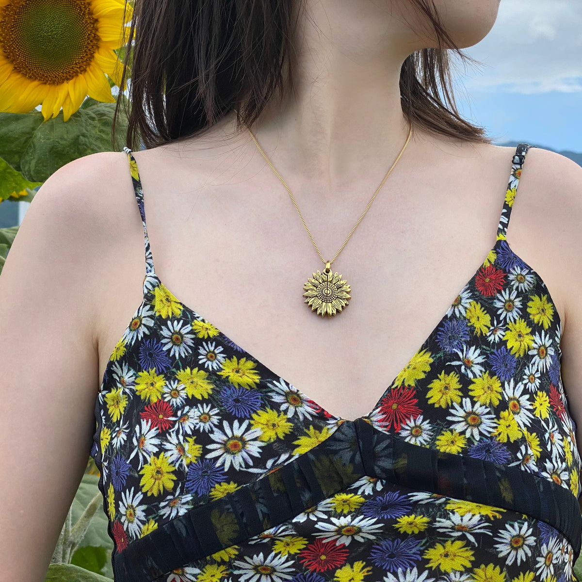 You Are A Badass-Sunflower Necklace