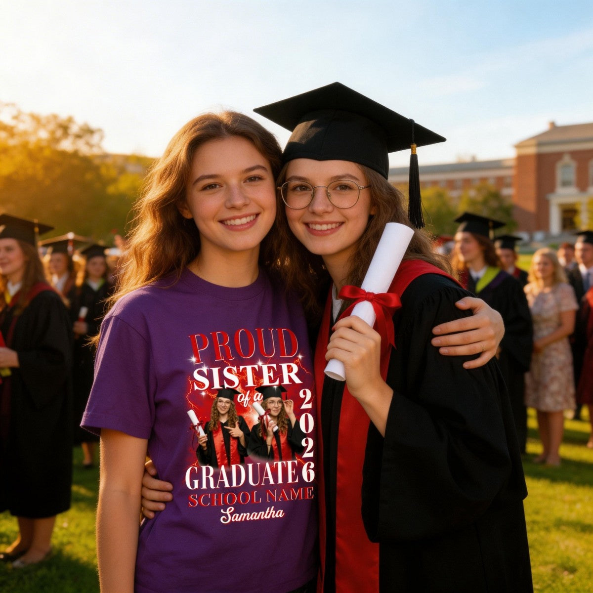 Proud Mom Dad Grandma Grandpa Of A 2026 Graduate Custom Photo - Personalized Shirt - Family Matching Graduation Shirt