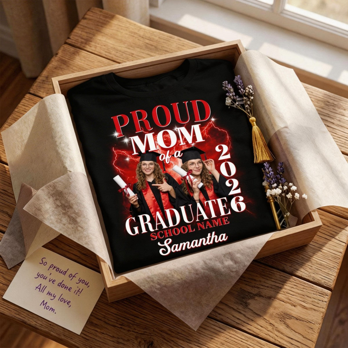 Proud Mom Dad Grandma Grandpa Of A 2026 Graduate Custom Photo - Personalized Shirt - Family Matching Graduation Shirt