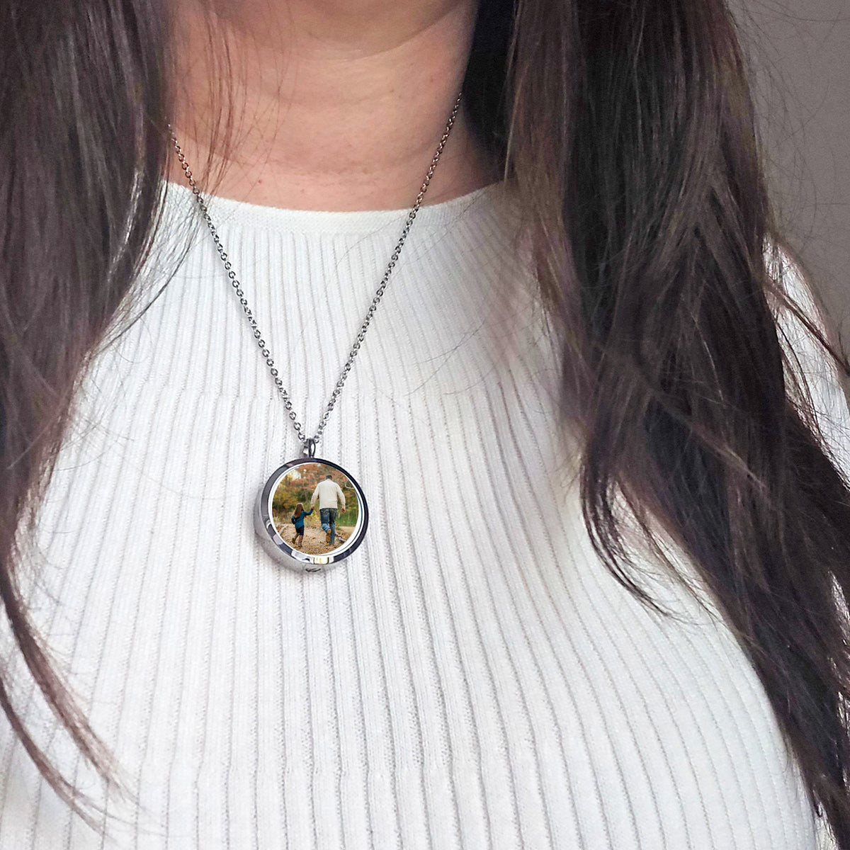 Personalized Urn Necklace Locket With Photo, Grief Gift