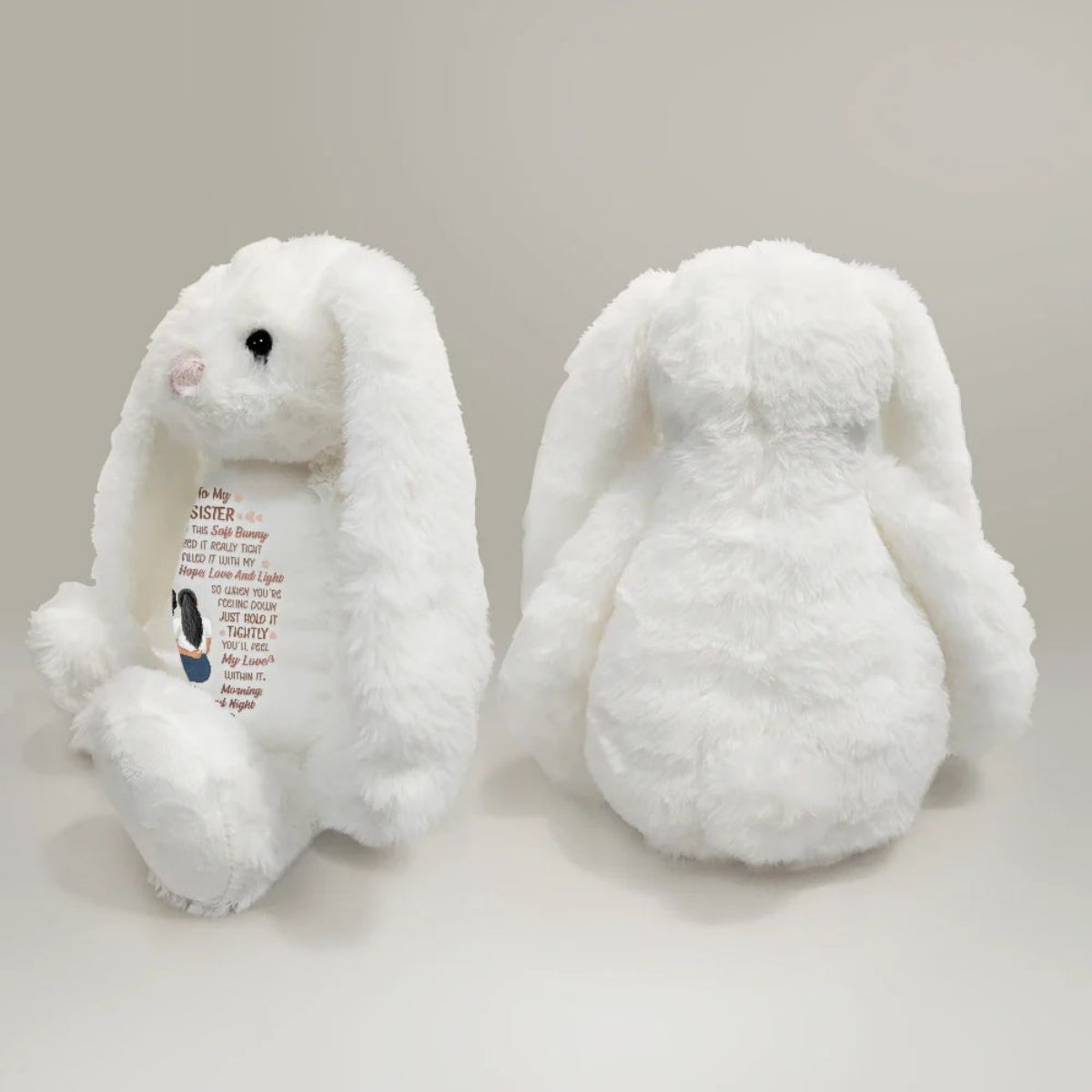 I Filled It With My Wishes Bestie Sister - Personalized Soft Toy Bunny