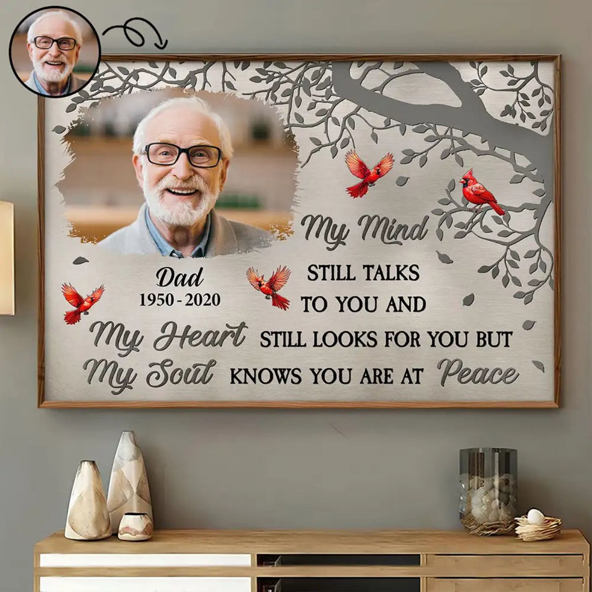 My Mind Still Talks To You - Personalized Memorial Canvas/Poster
