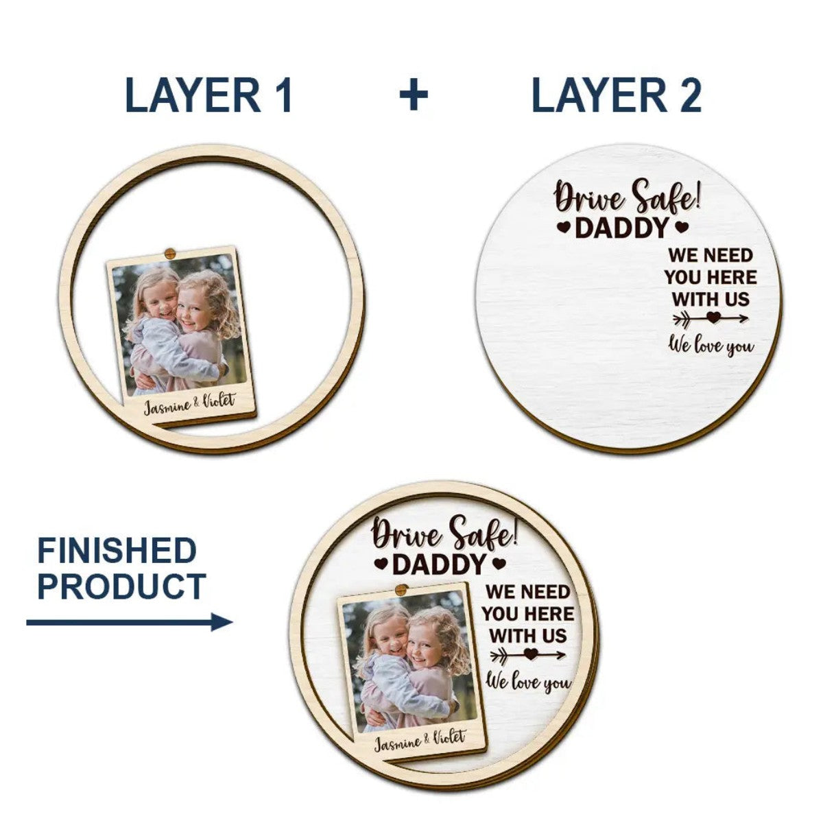 Drive Safe Daddy I Love You - Personalized Car Visor Clip