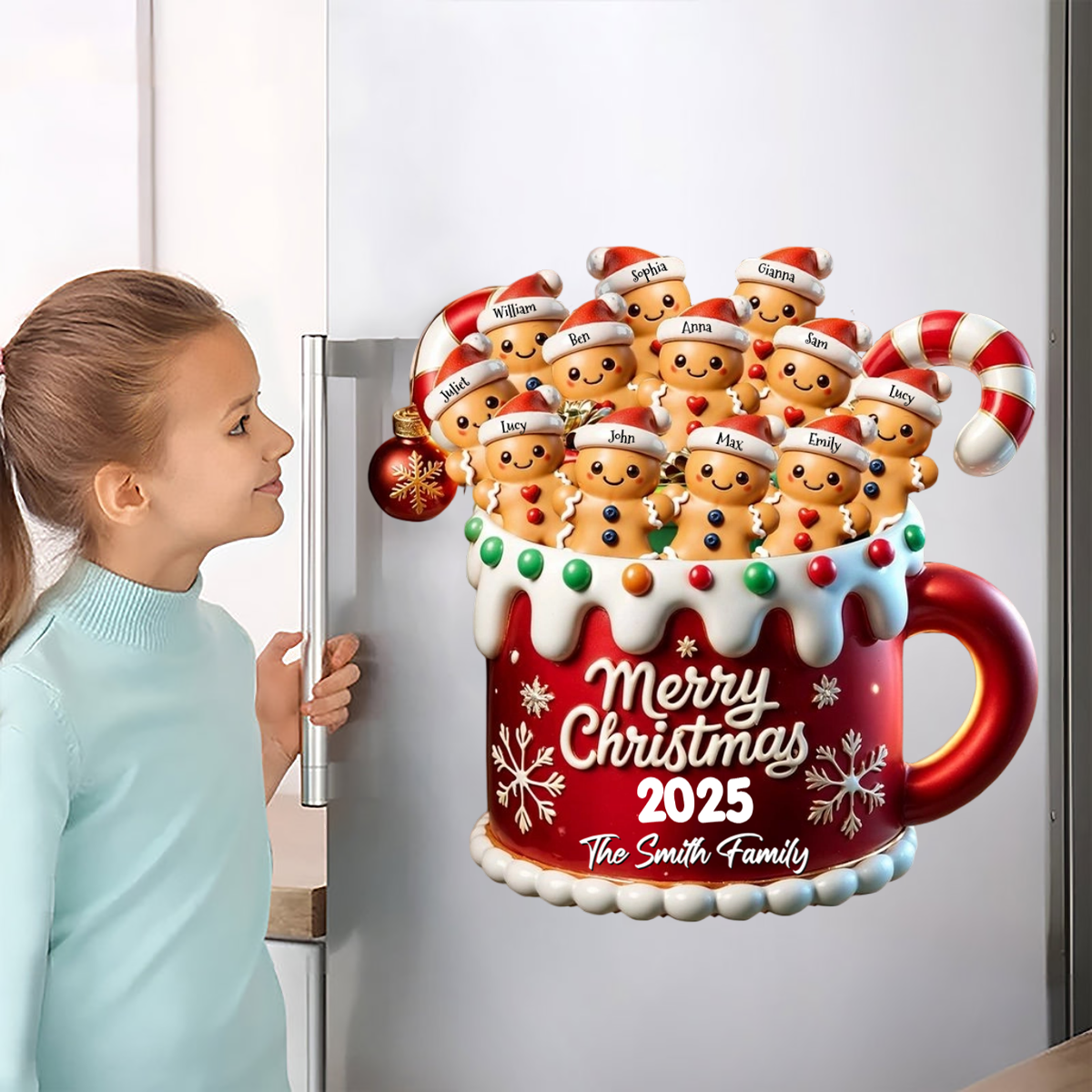 Merry Christmas - Family Personalized Cookie Decal