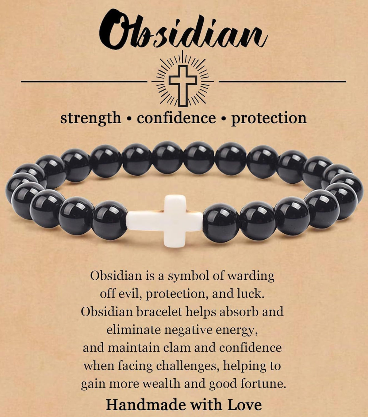 Turquoise Bracelet With Cross, Healing Beads Bracelet