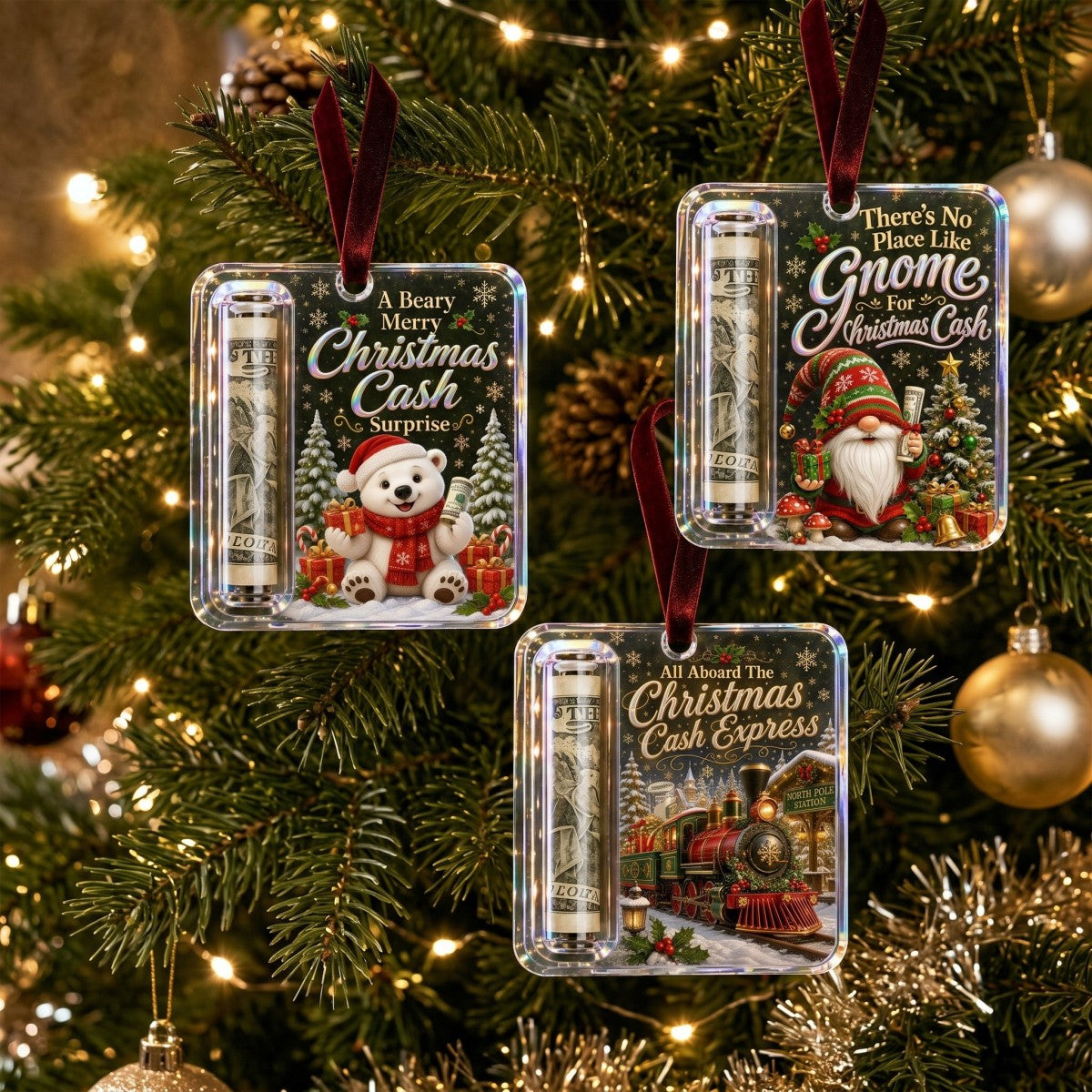 Christmas Cash Holder Ornament Gift for Family