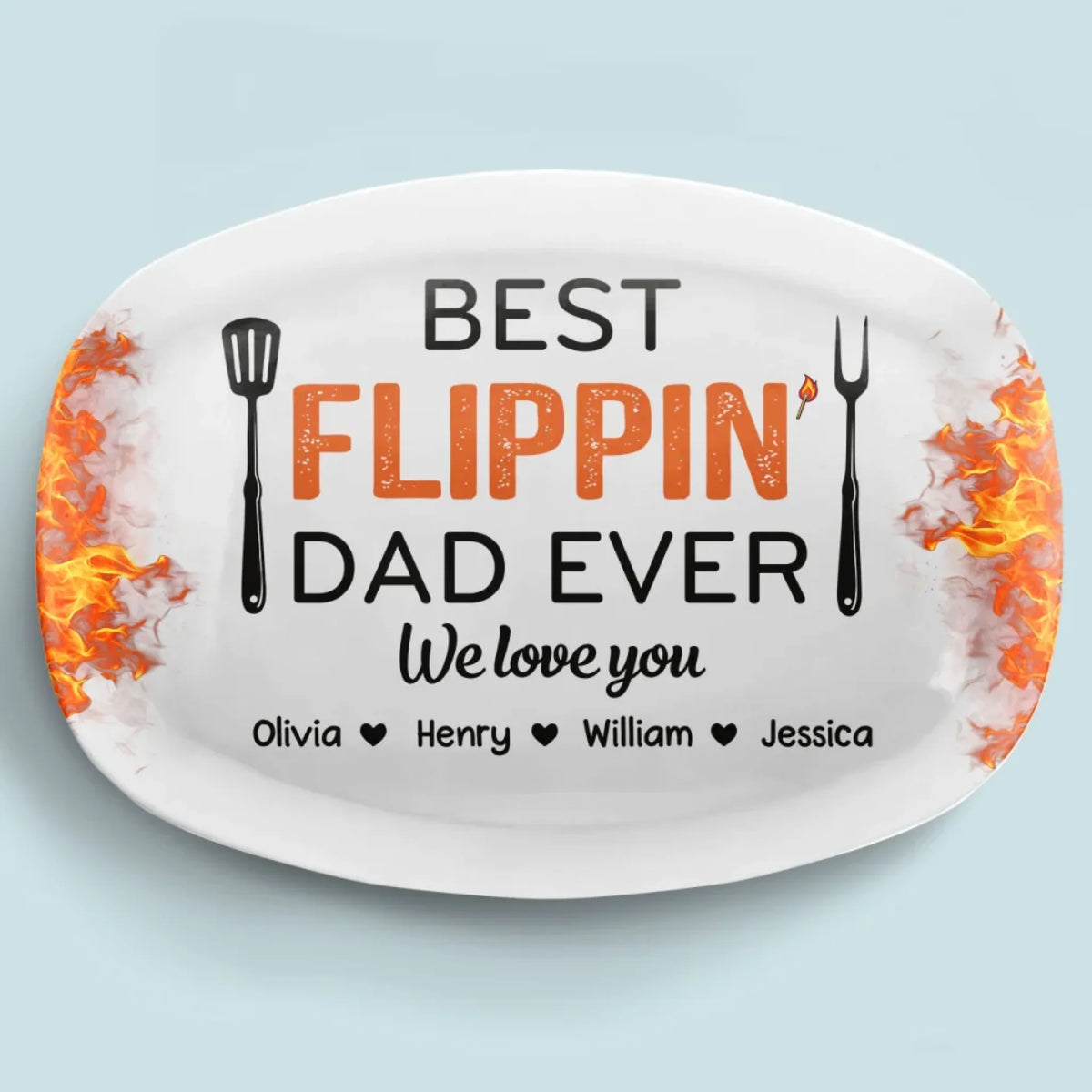 Best Flippin’ Dad Ever - Family Personalized Custom Platter