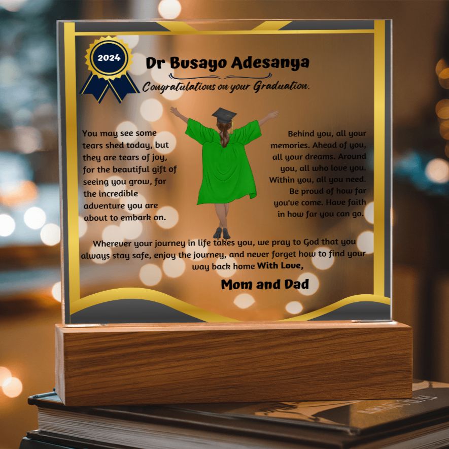 Personalized Shiny Acrylic Plaque for Graduation, The Unforgettable and Exclusive Keepsake