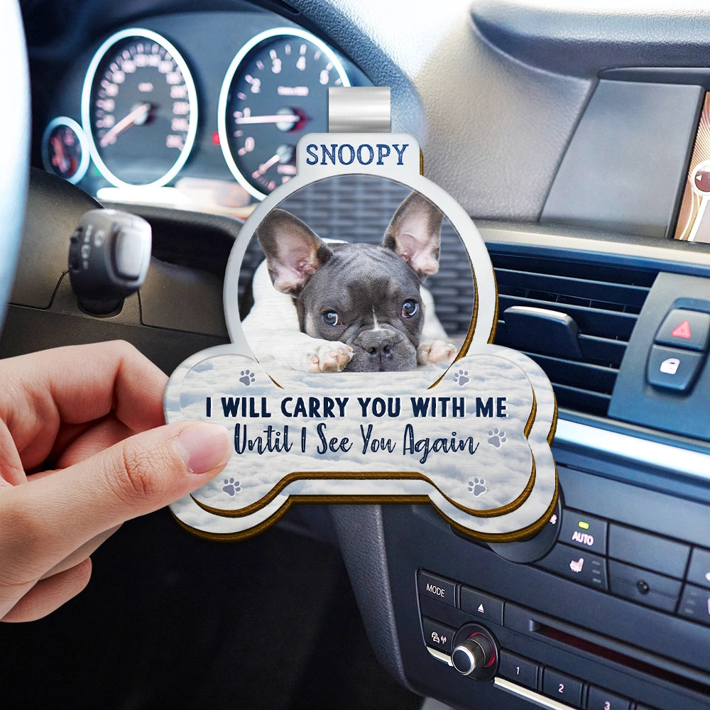 Custom Photo I Will Carry You With Me - Personalized Shaped Car Visor Clip