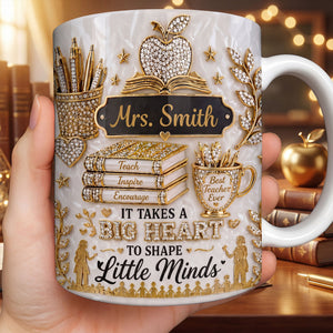 Teacher Gift – Personalized "Teach, Inspire, Encourage" Coffee Mug