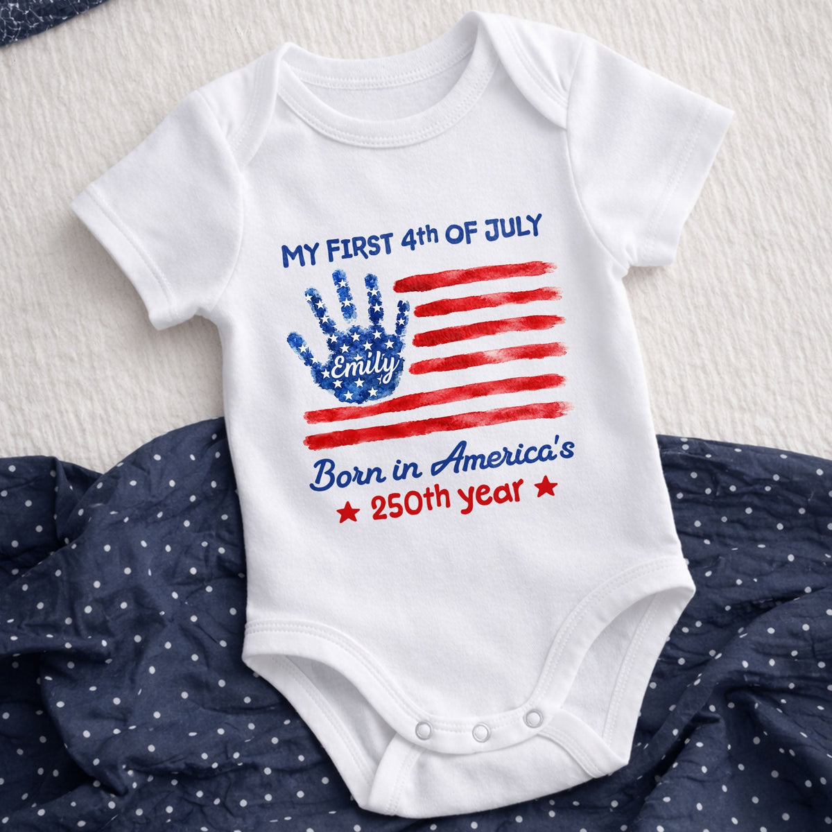 Personalized "My First 4th Of July" Baby Onesie – Gift For Newborns & Toddlers