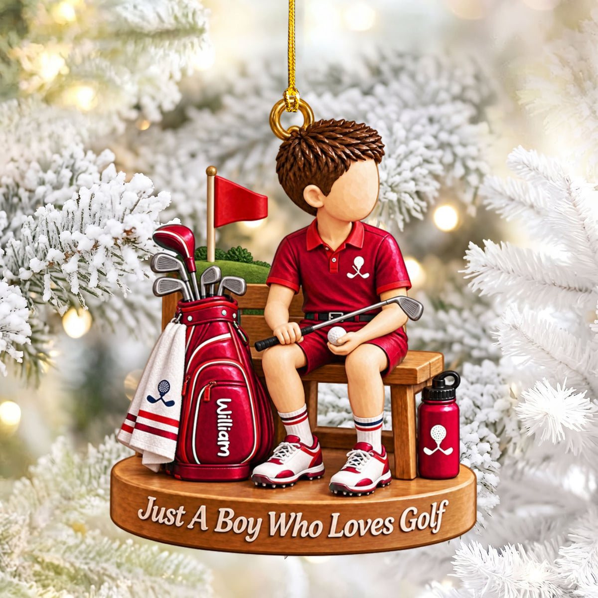 Personalized Golf Boy Golf Girl Christmas Ornament