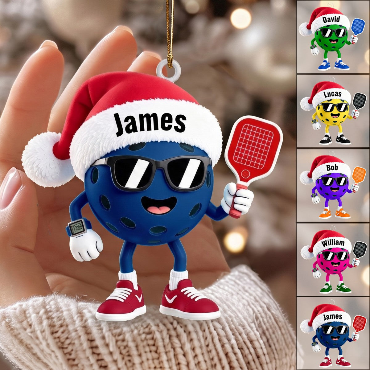 Custom Pickleball Christmas Ornament 2026 – Personalized Gift For Pickleball Players & Sports Fans
