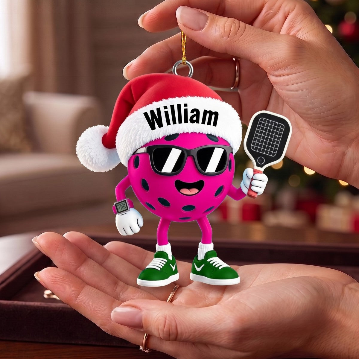 Custom Pickleball Christmas Ornament 2026 – Personalized Gift For Pickleball Players & Sports Fans
