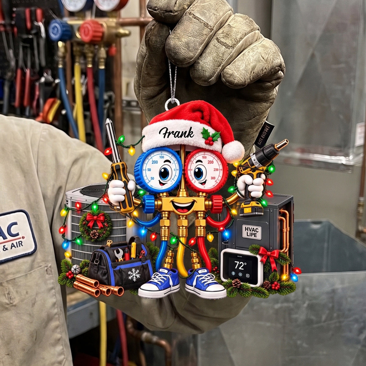 Personalized HVAC Technician Christmas Ornament – Custom Name Gift For Heating & Cooling Pros