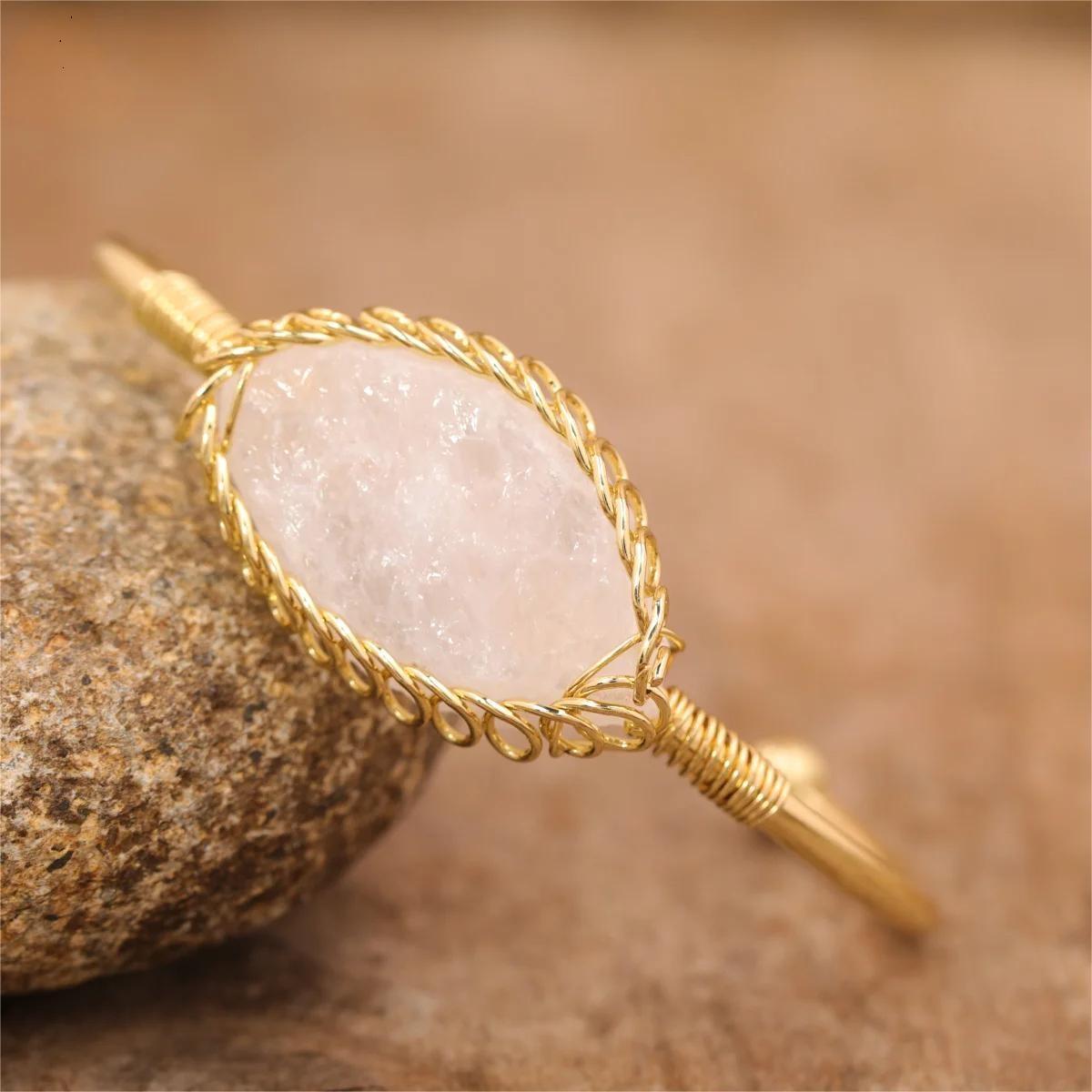 Elegant Amethyst Gold Cuff Bracelet For Her