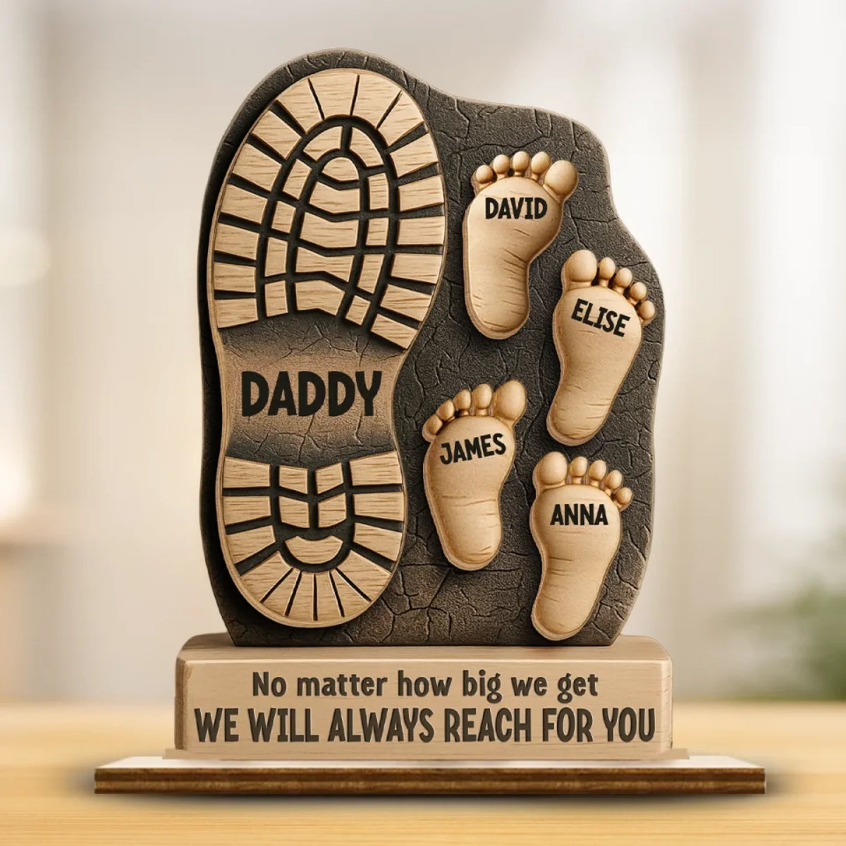 Your Footsteps Led Our Way - Family Personalized Custom Shaped 2-Layered Wooden Plaque