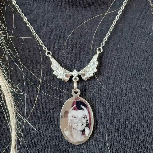 Personalized Photo Guardian Angel Necklace