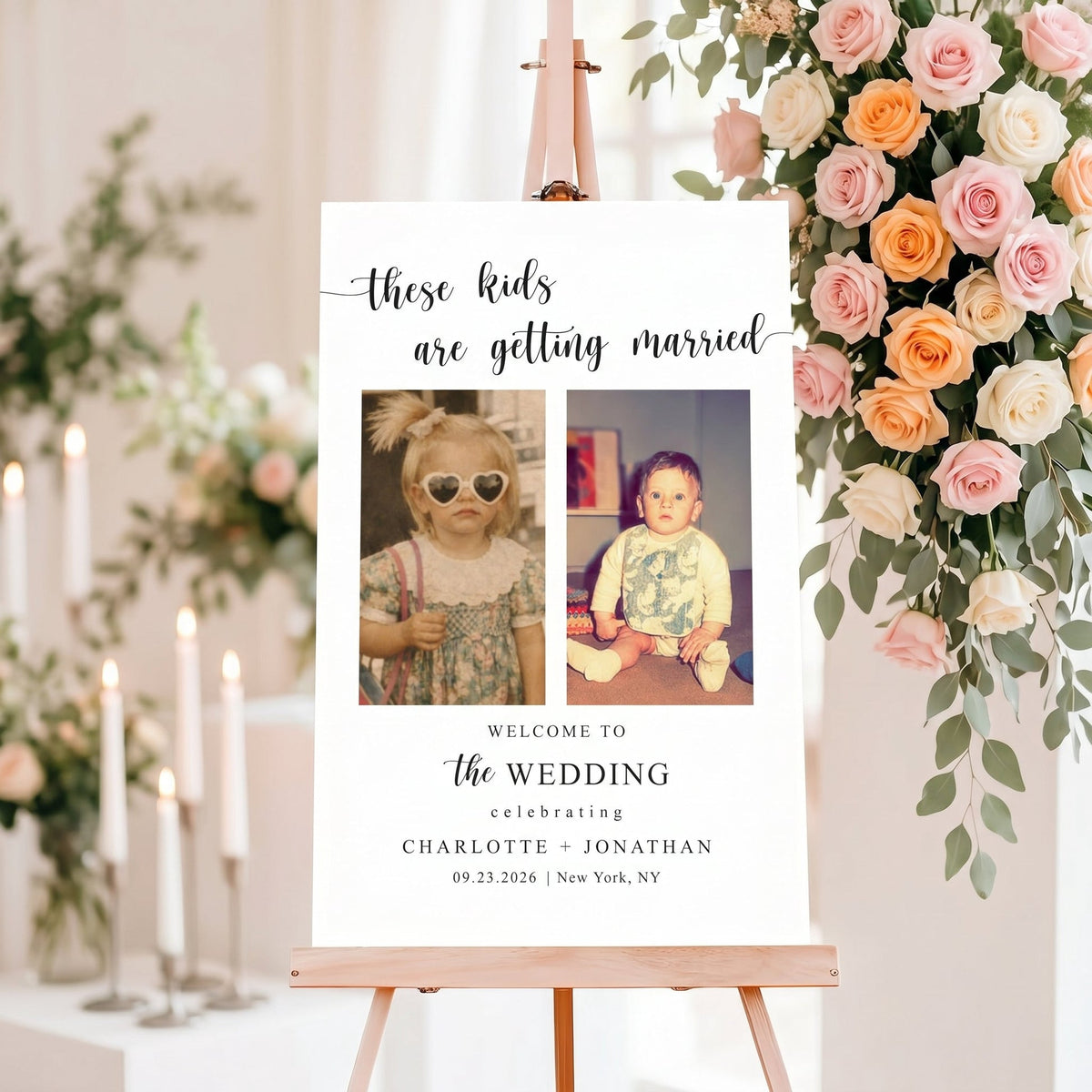 These Kids Are Getting Married - Wedding Rehearsal Dinner Welcome Sign - Personalized Poster