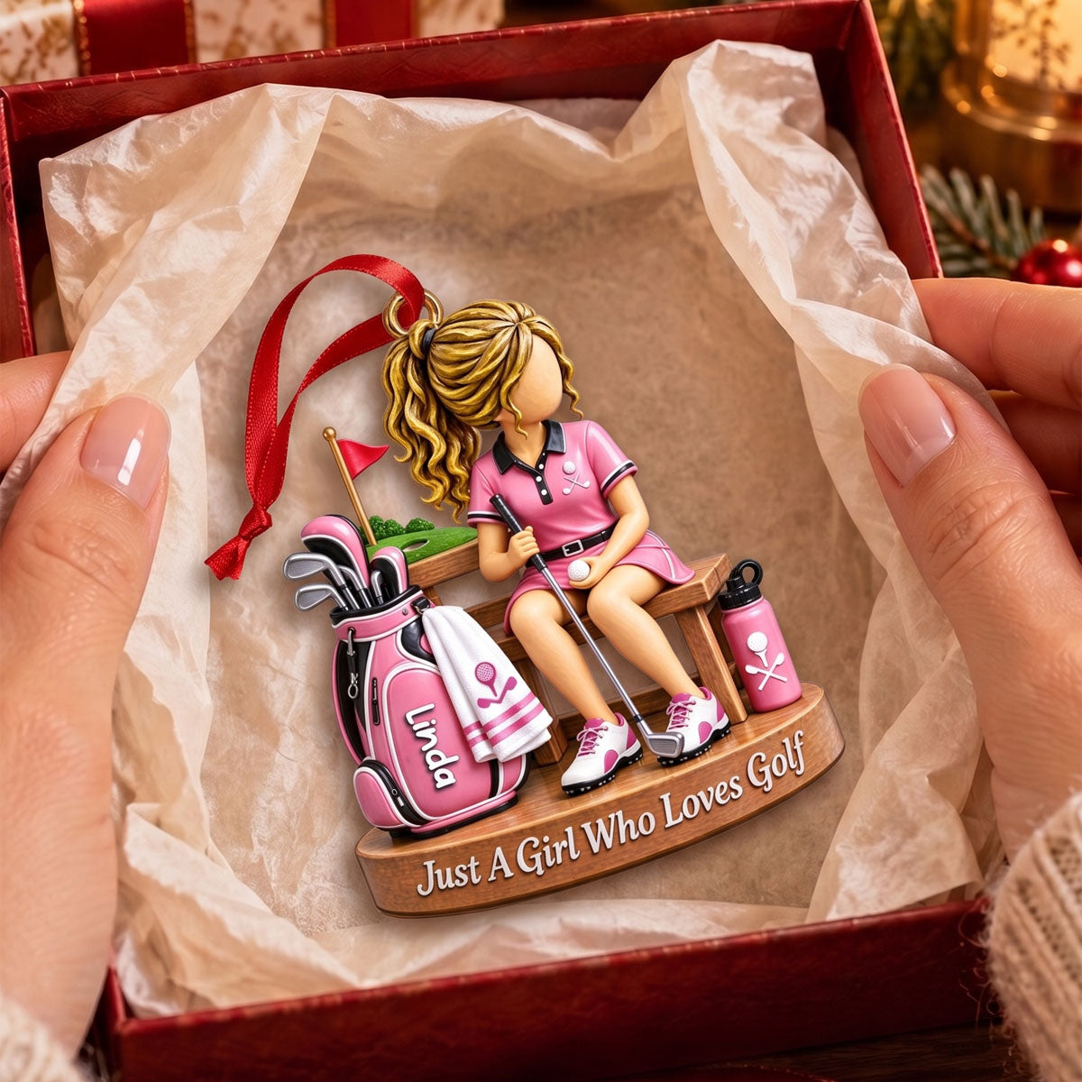 Personalized Golf Boy Golf Girl Christmas Ornament