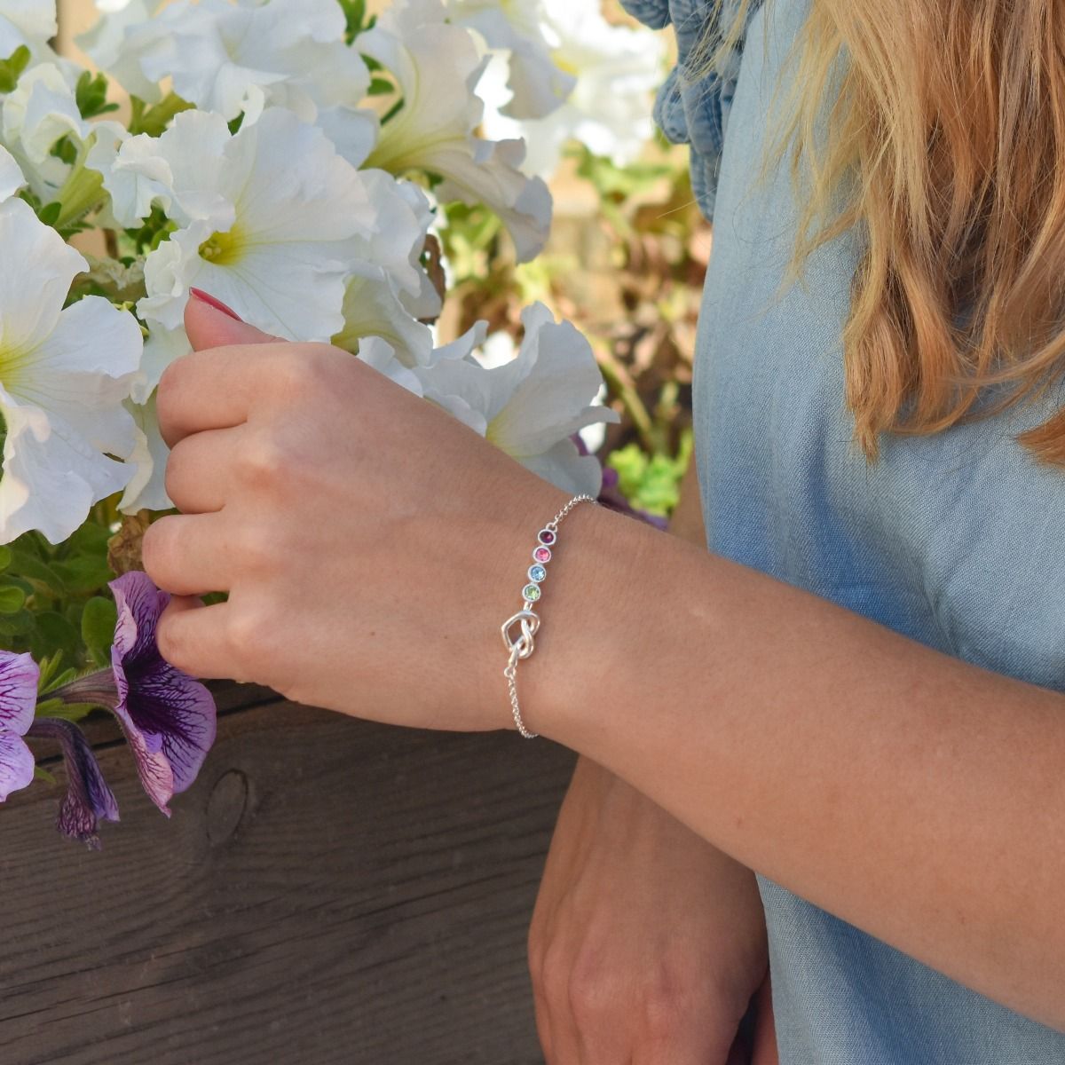 Ties of the Heart - Personalized Adjustable Birthstone Bracelet