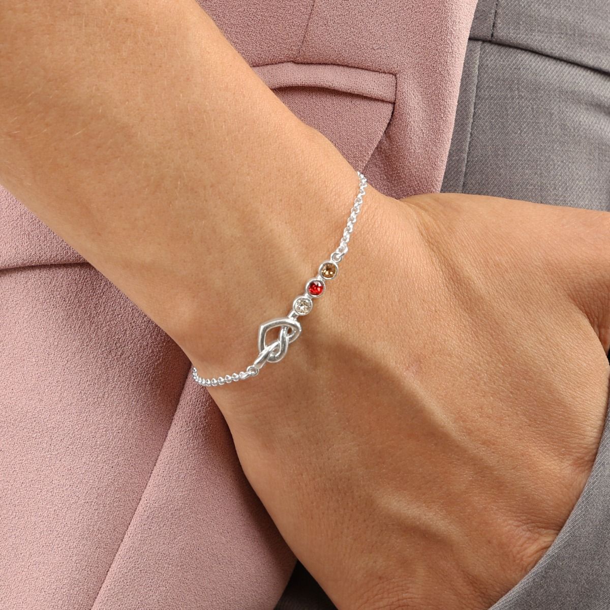 Ties of the Heart - Personalized Adjustable Birthstone Bracelet