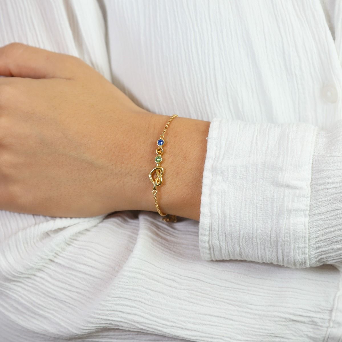 Ties of the Heart - Personalized Adjustable Birthstone Bracelet