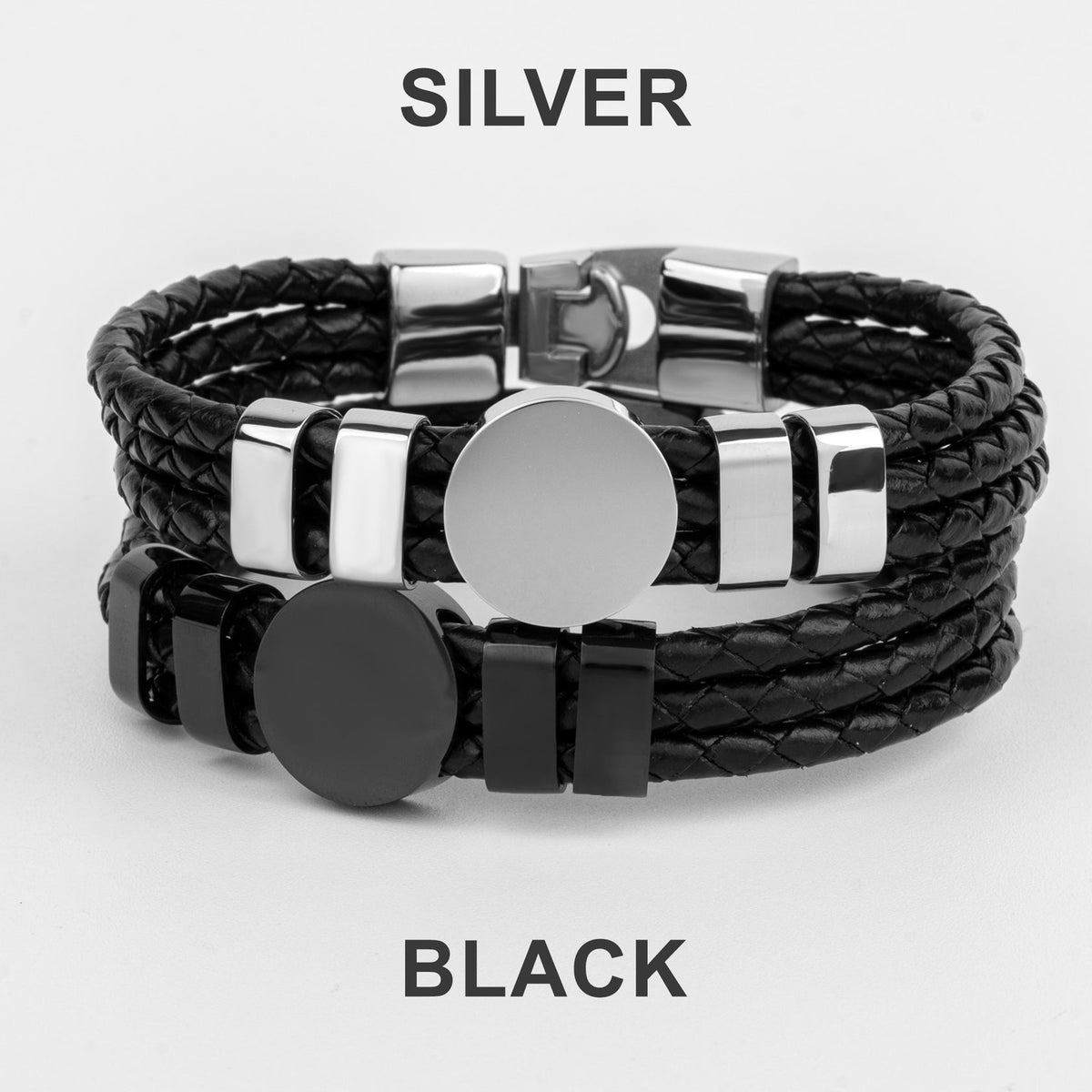 Gift For Dad,Husband,Son,Brother - Personalized Photo Leather Bracelet