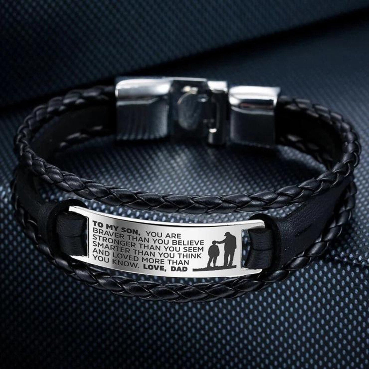 To My Son/Daughter Leather Bracelet From Mom and Dad