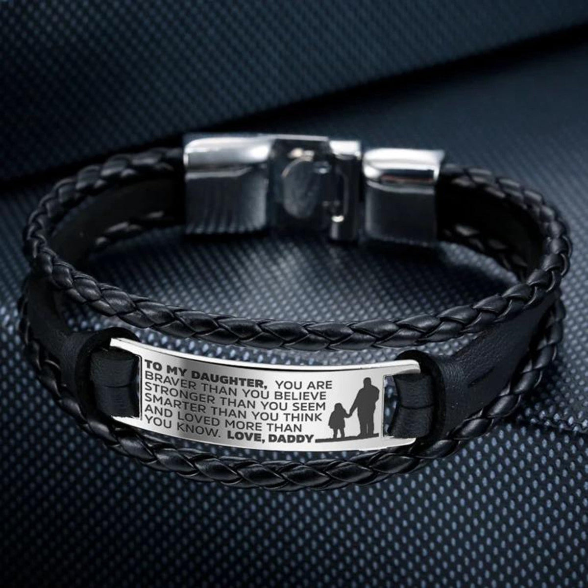 To My Son/Daughter Leather Bracelet From Mom and Dad