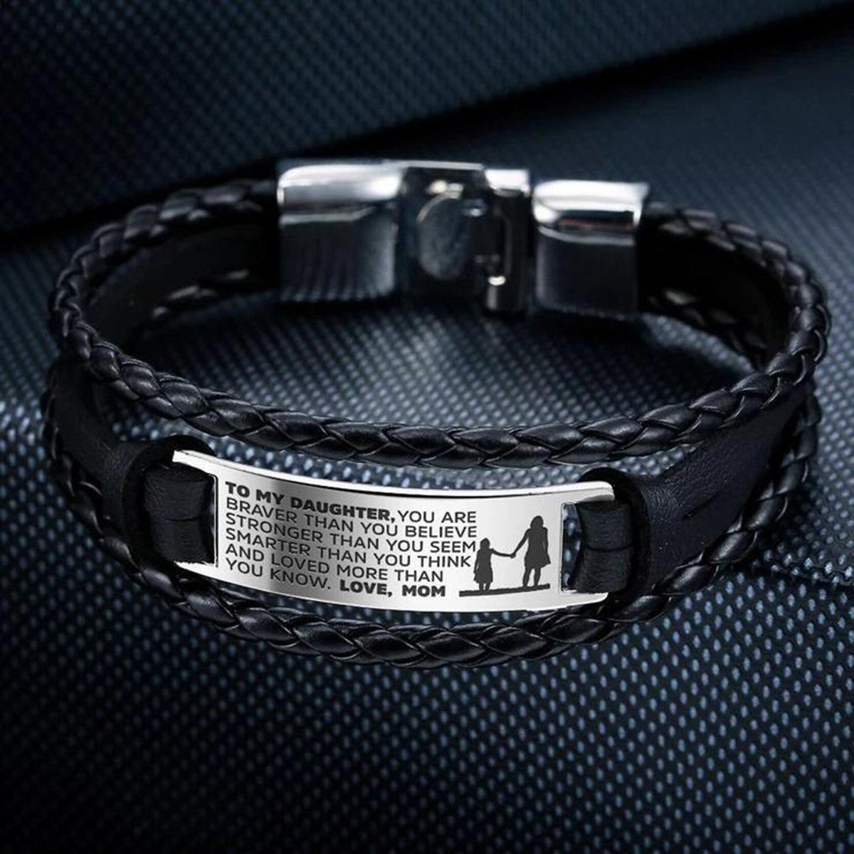 To My Son/Daughter Leather Bracelet From Mom and Dad