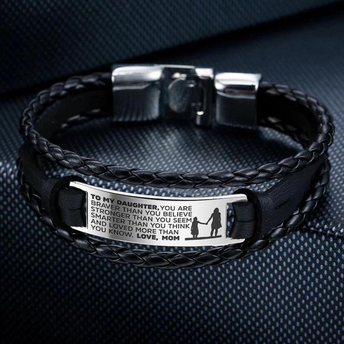 To My Son/Daughter Leather Bracelet From Mom and Dad