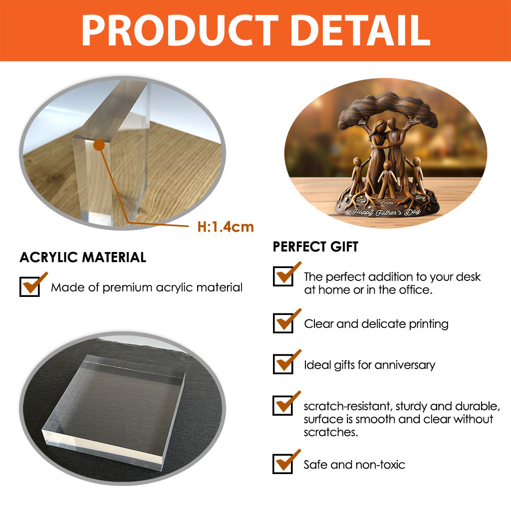 To Us You're The World - Personalized Father Custom Shaped Acrylic Plaque