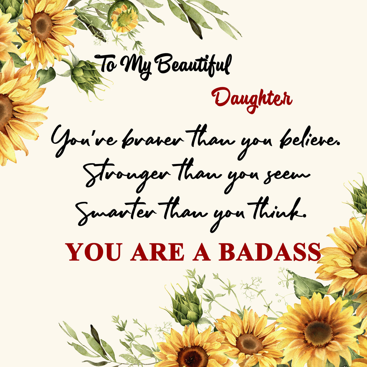 You Are A Badass-Sunflower Necklace
