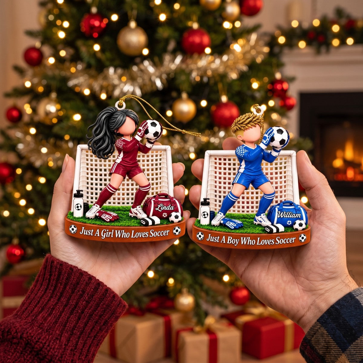 Soccer Goalie Gift - Just A Boy/Girl Who Loves Soccer Personalized Christmas Ornament